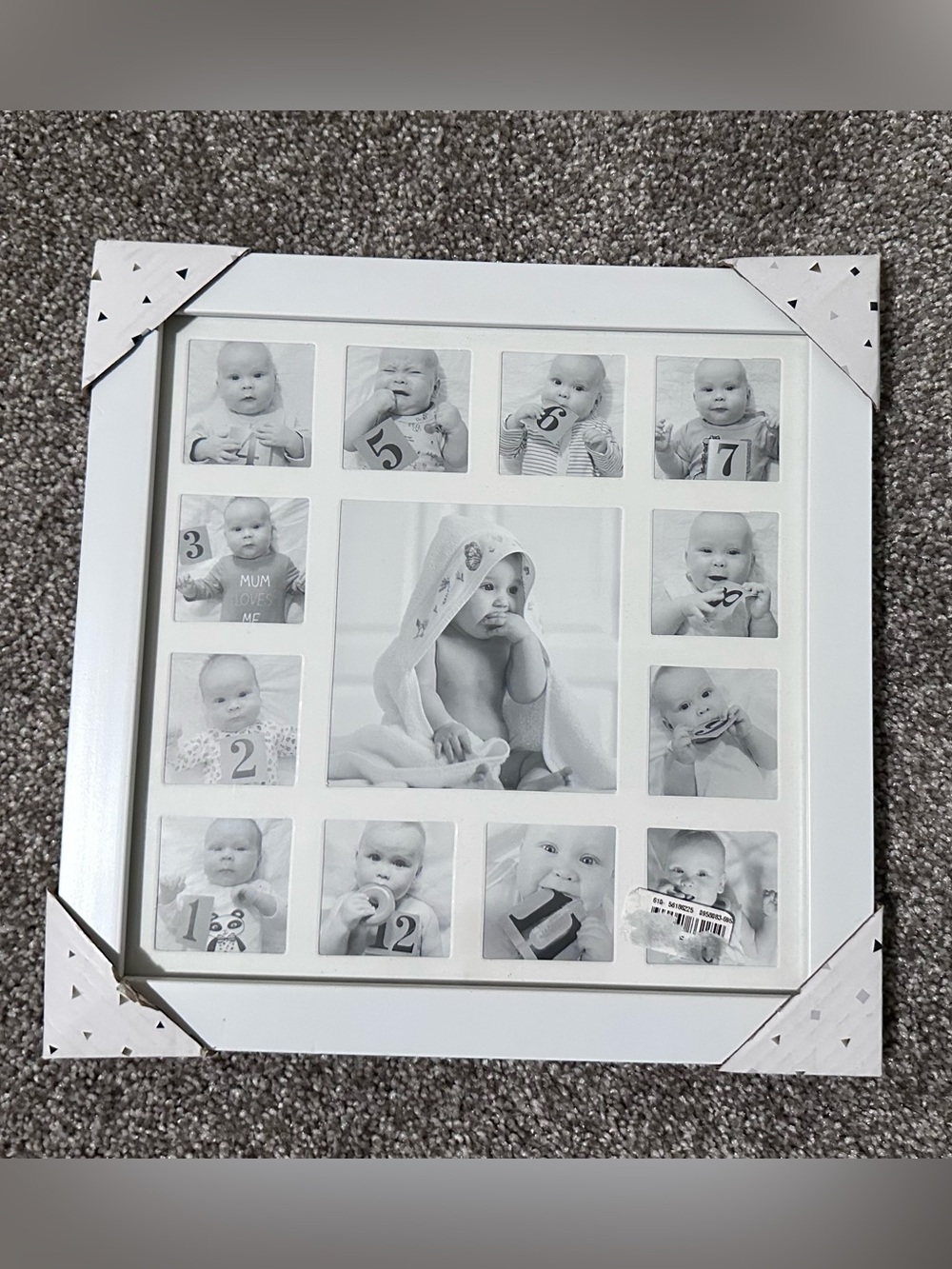 Photo Frame Collage, Baby’s 1st Year - White